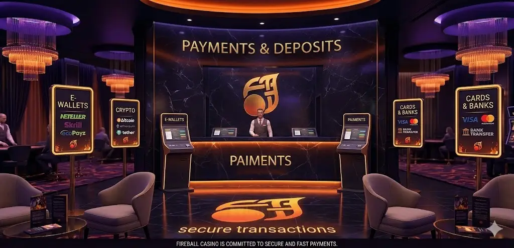 Fireball Casino fizetési módok